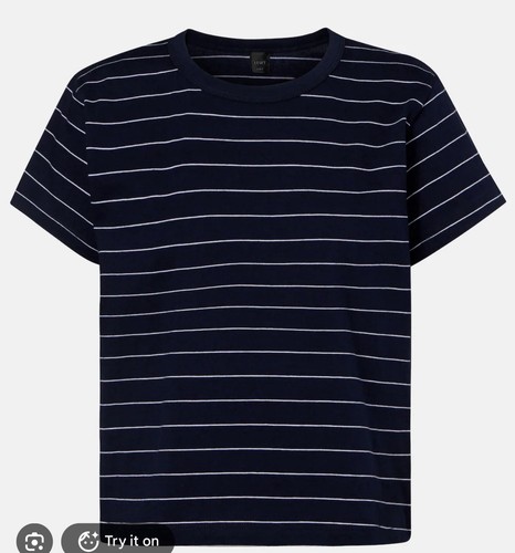 LESET NAVY BLUE MARGO STRIPED COTTON JERSEY TSHIRT SIZE MEDIUM🍁