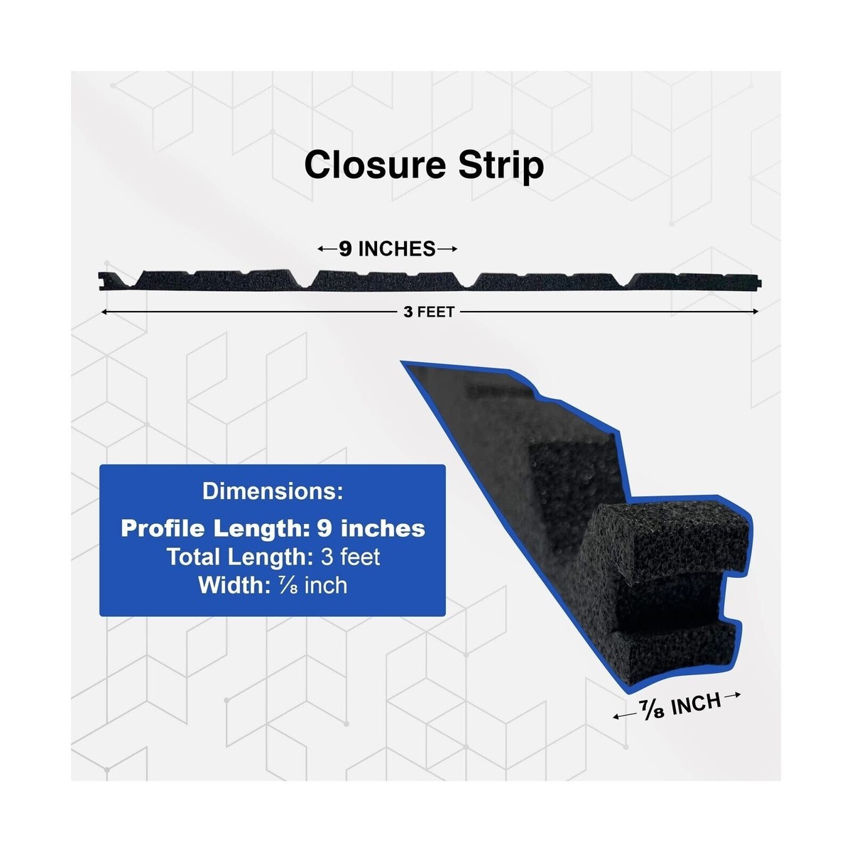 Panel Rib Closure Top Outside Foam Closure Strips 20-Pack 9