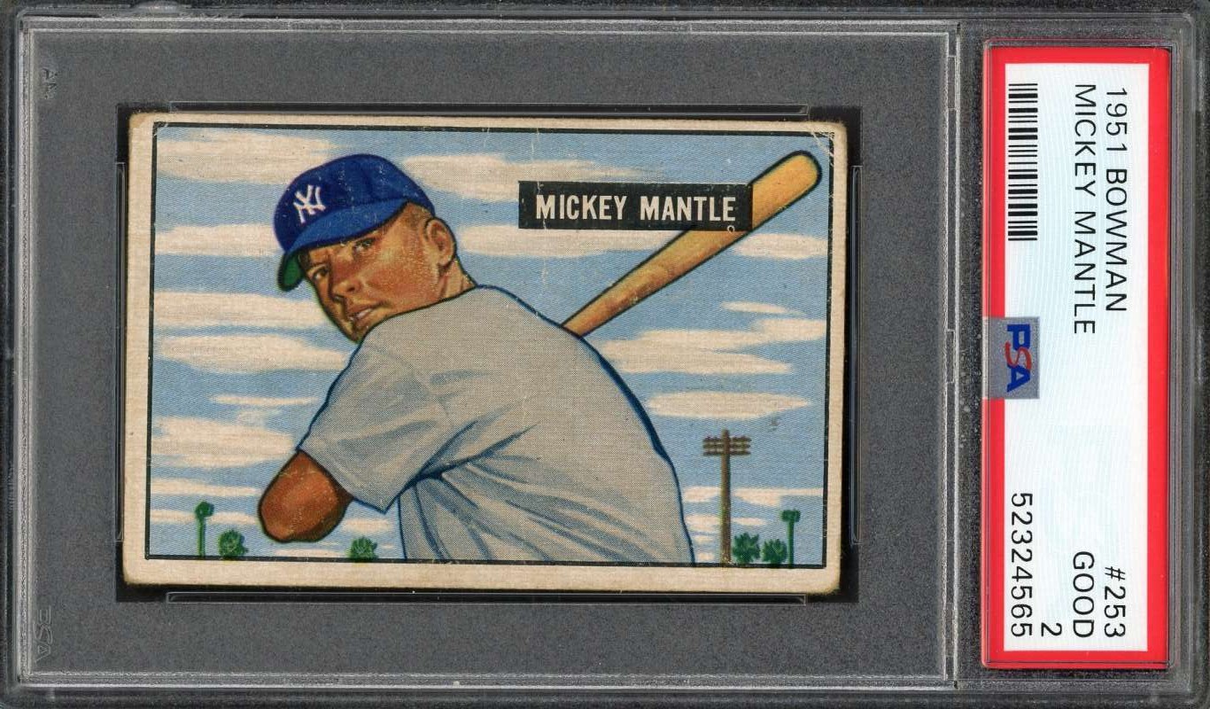 1951 Bowman 253 Mickey Mantle RC PSA 2 (4565) 52324565