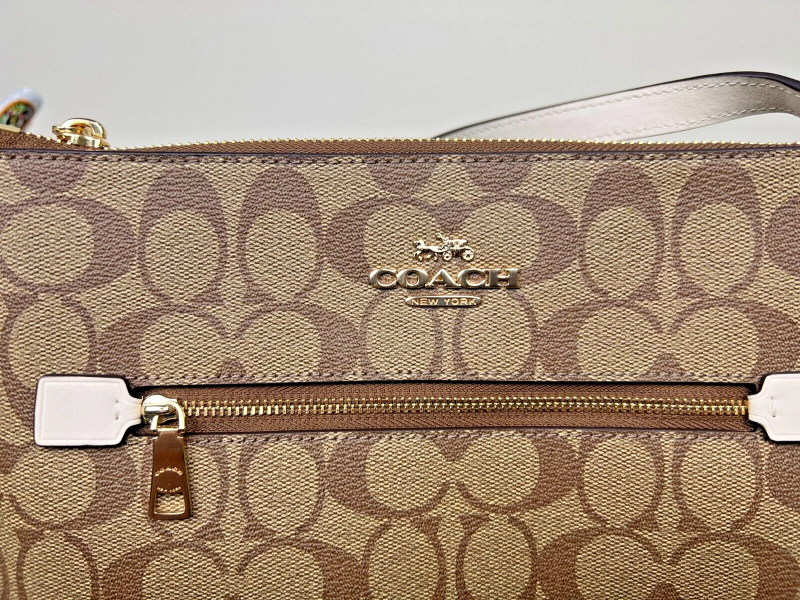 Coach C1554 Borsa Portadocumenti Rowan Cachi Gesso Tela Firmata