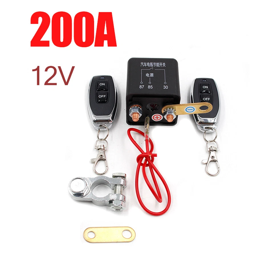 Interruptor maestro aislador de corte de desconexión de batería de coche 200A control remoto doble Foto 3 de 4