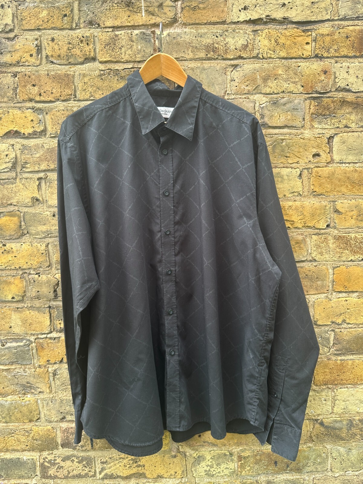 Camicia uomo YVES SAINT LAURENT XXL manica lunga cotone vestibilità regolare vintage anni 90