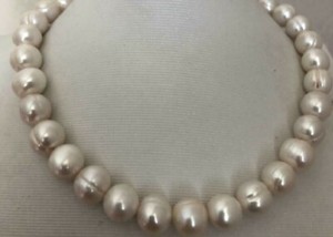 18 a 11 12mm Natural White South Sea Baroque Pearl Necklace 14k Gold Ebay