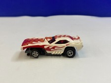 AURORA AFX HO SCALE WHITE W/ FLAMES PLYMOUTH CUDA FUNNY CAR BENCH TESTED