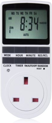 WMicroUK 1 Stück großes LCD Display digitale Zeitschaltuhr Steckdose programmierbare Zeitschaltuhr Steckdose