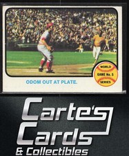 Johnny Bench Blue Moon Odom 1973 Topps #207 World Series Odom Out at Plate