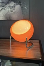 Bauhaus MCM Style Bedside Table Eyeball Lamp Space Age Retro Bedroom Glass LED