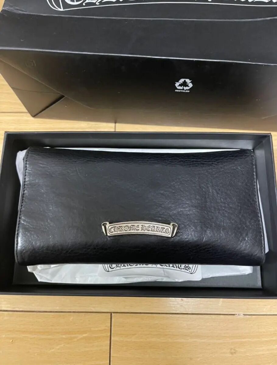 Chrome Hearts JUDY Cross Button Leather Wallet Black Silver Chrome Hearts JUDY Cross Button Leather Wallet Black Silver