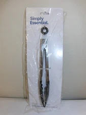 Simply Essential 11 inch Silicone Tip Locking Tongs Black