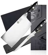 Kessak 7" Meat Cleaver Butcher + 6" Boning Knife - Dynasty Series German Steel