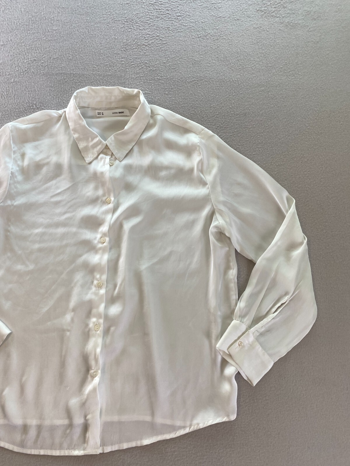 Sfera Basic Top Womens Medium White Collared Long… - image 3