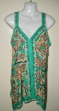 #1014 XL INC International Concepts Black Kelly Green Damask Embellished Stretch