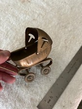Vintage Baby Dollhouse Carriage Toy Metal Stroller