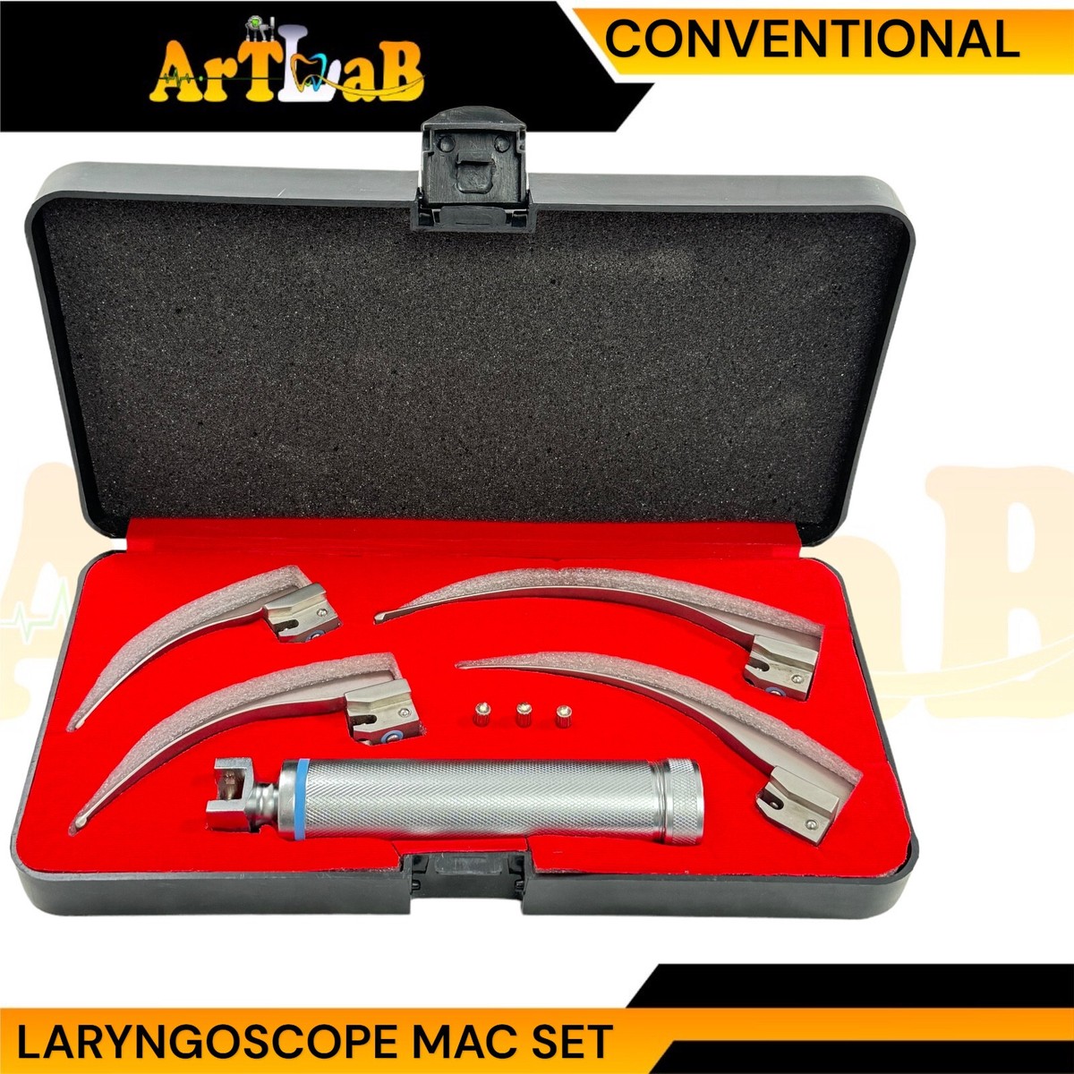 Premium Laryngoscope Set With 4 Intubation Blades & 1 Medium Handle By CYNAMED 6 thumbnail image