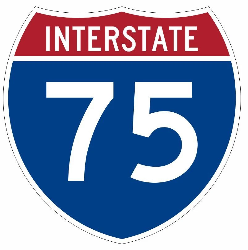 WINTER PARK PRODUCTS Interstate 75 Sticker Decal R923 Highway Sign