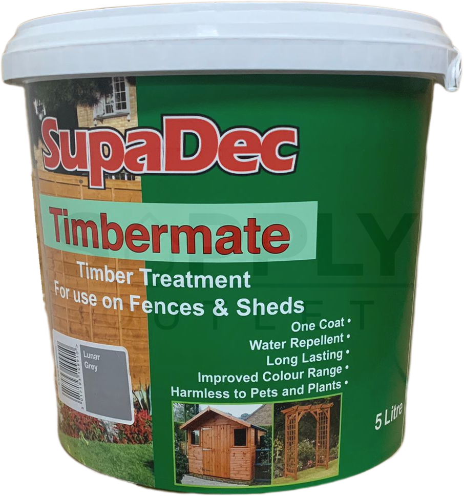 SupaDec 5L Lunar Grey Fence Paint One Coat Shed Sawn Timber Treatment