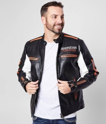 FAKE LEATHER COLOR JACKET Ameri