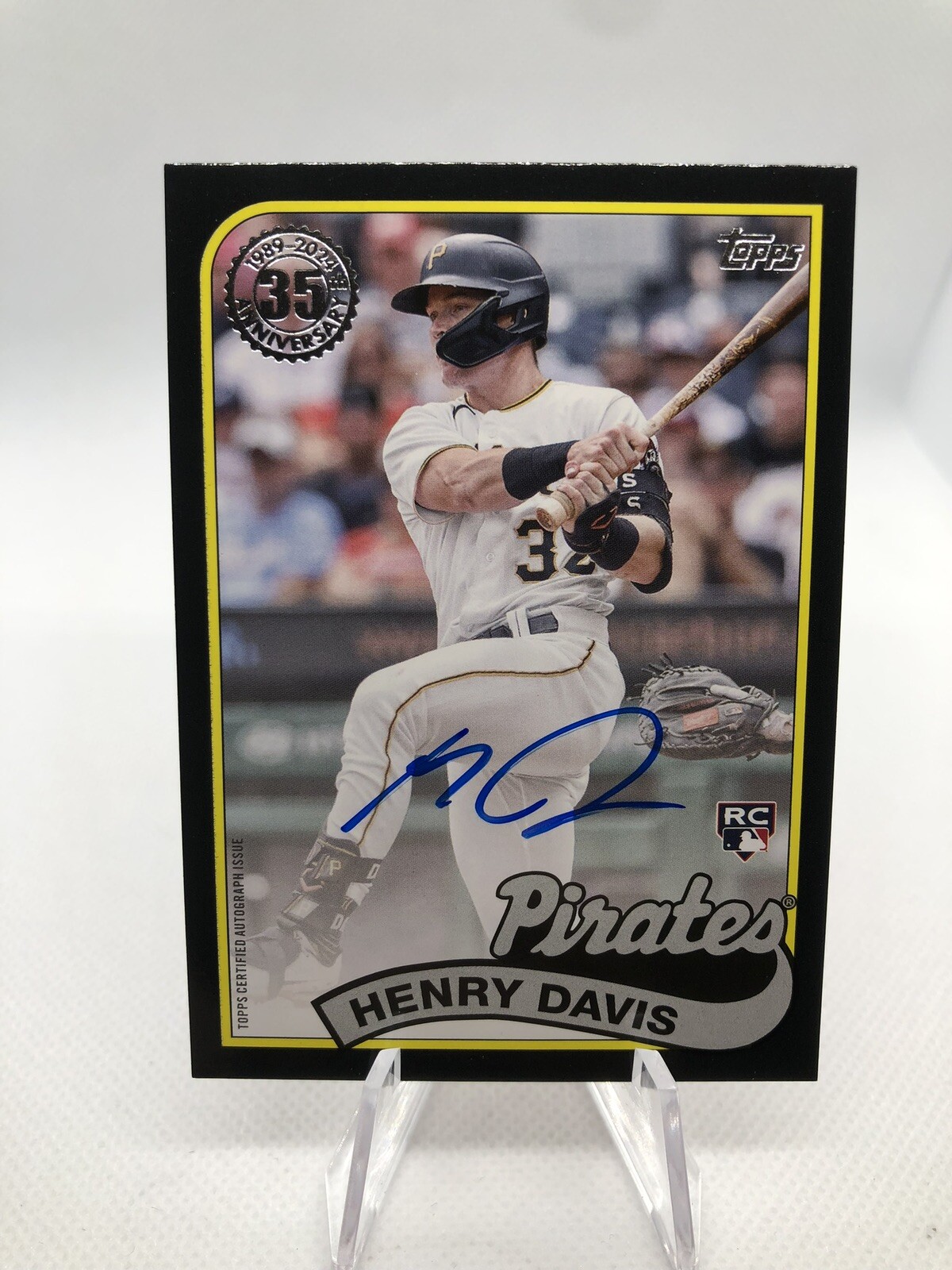 2024 Topps Update Henry Davis Rookie 1989 Auto Black /199 #89BA2-HD Pirates