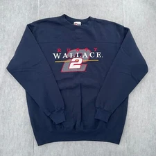 Rusty Wallace Sweater Adult Medium Blue Nascar Chase Authentics Pullover Mens M