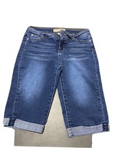 Celebrity Pink Cuffed High Rise Girls Denim Shorts Sz 12 blue jean EUC