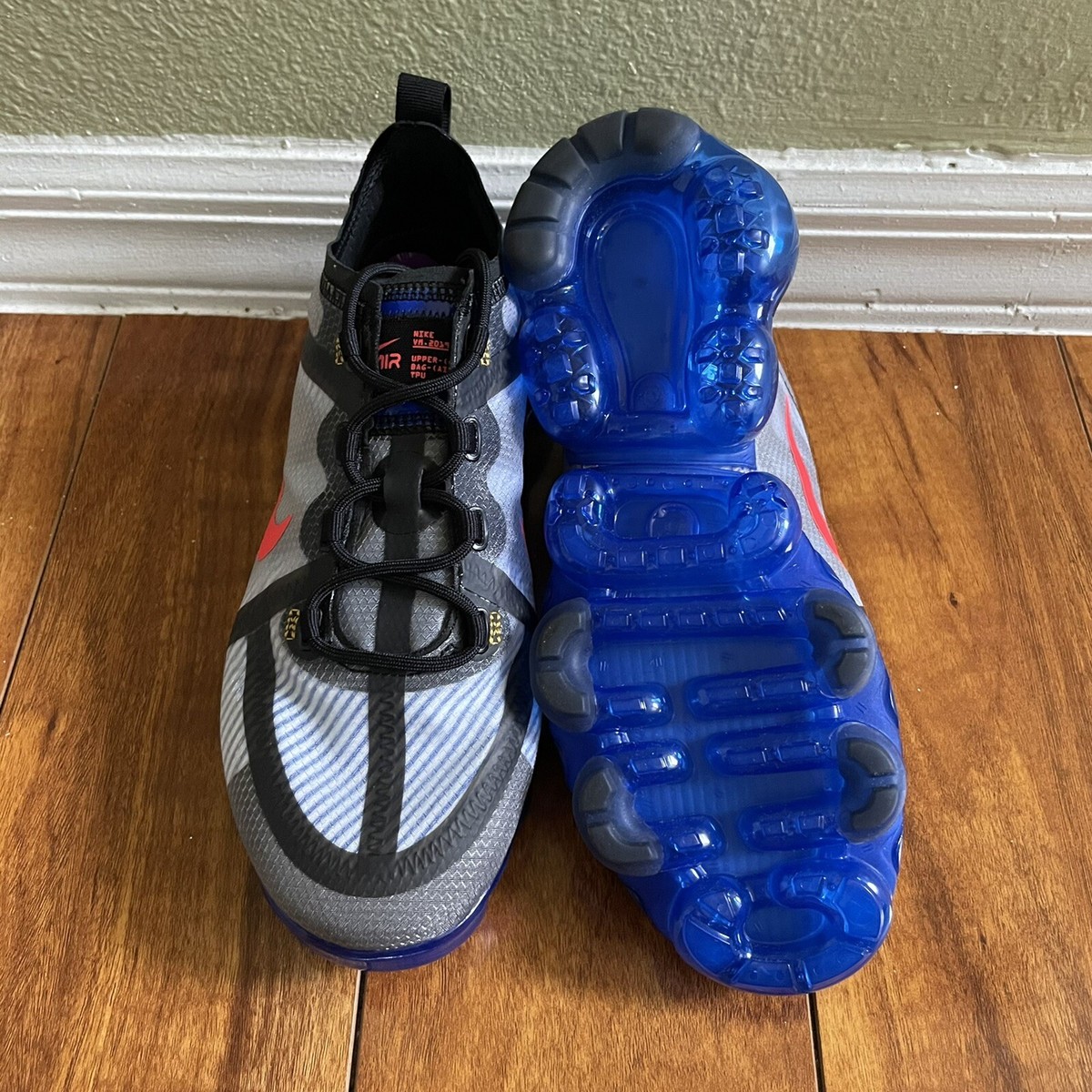 Size 6.5 - Nike Air VaporMax 2019 Black Hyper Blue for sale 