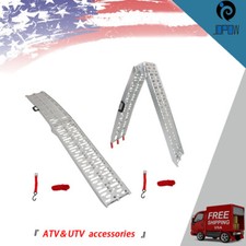 2pcs Atv Utv 7.5 Aluminum Folding Loading Ramps For Truck Motorcycle Lawn Mower 2pcs Atv Utv 7.5 Aluminum Folding Loading Ramps For Truck Motorcycle Lawn Mower