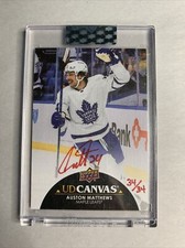 2021-2022 Upper Deck Clear Cut Auston Matthews Red Auto 1/1 Jersey Numbered