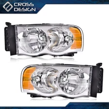 Chrome Housing Amber Corner Headlights Fit For 02-05 Dodge Ram 1500 2500 3500 2x