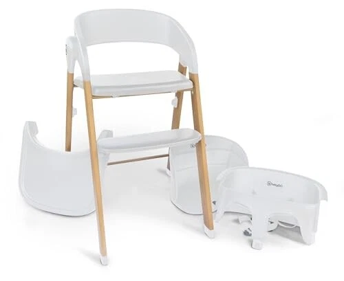 Trona babyGO Levels white wood optic muy buena - Imagen 2 de 4