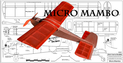 Micro Mambo Sport Model 26'' WS RC Airplane Laser Cut Balsa Short Kit