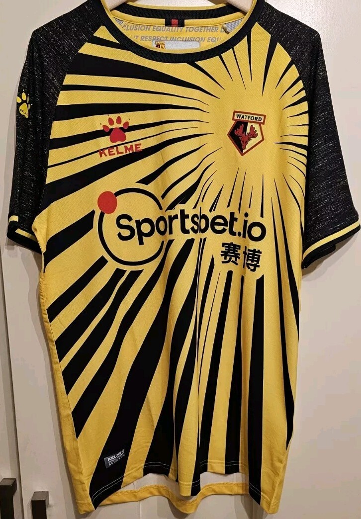 Watford FC Football Shirt 2020/21 Kelme Home Kit Top Men's Medium