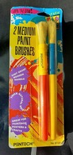 Vintage 90s Pentech Color Club 2 Paintbrushes Wooden Handles NOS Made in USA!!