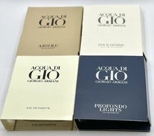 Giorgio Armani Acqua Di Gio  (4Samples-Profondo Lights, Gio EDT&EDP, Absolu )New