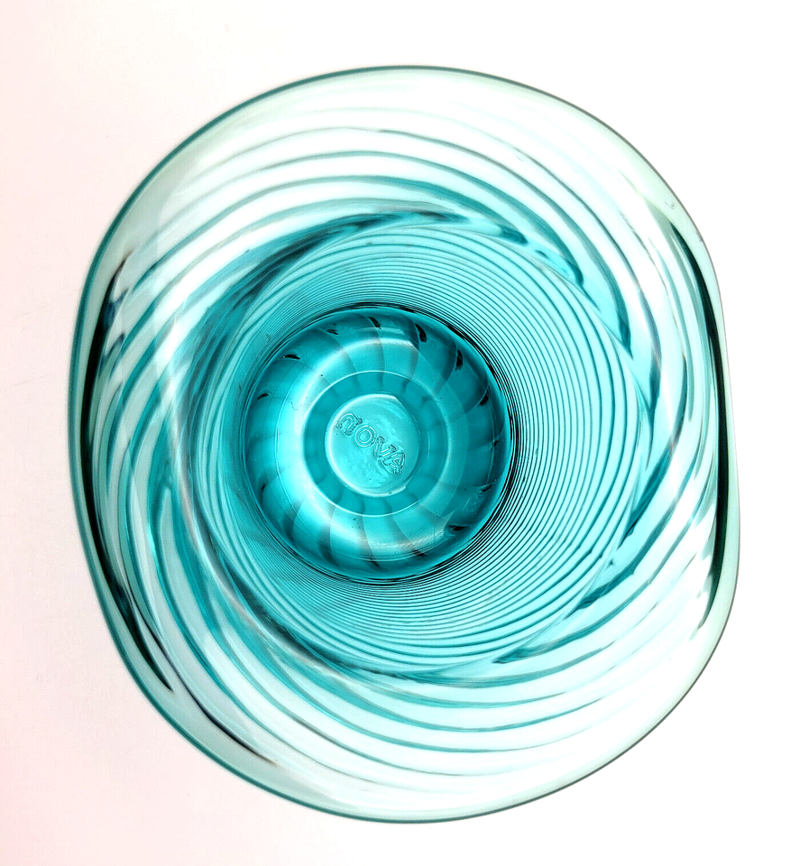 TEAL BLUE SWIRLED GLASS HAT Heirloom Candle Holder Vintage 1981 Avon eBay