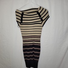 Pink Rose Women's Medium  Striped Stretchy Sweater Dress Striped