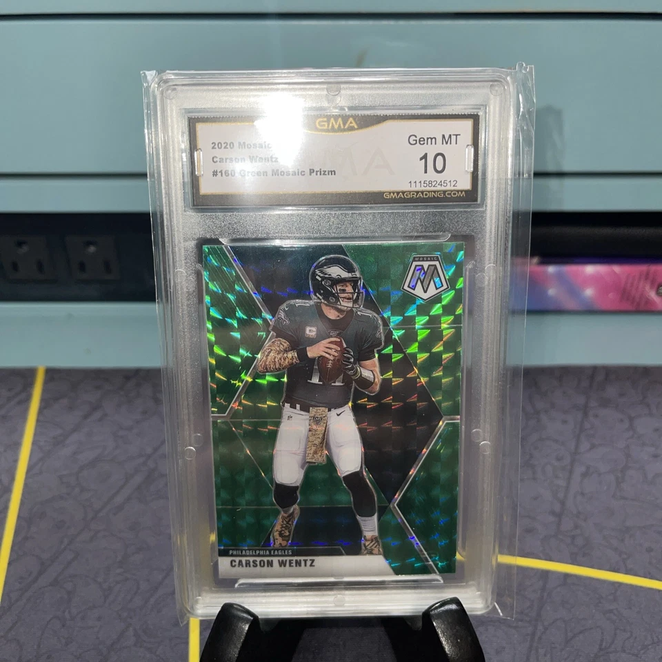 2020 Panini Mosaic - Mosaic Green Prizm #160 Carson Wentz - Image 2 of 4