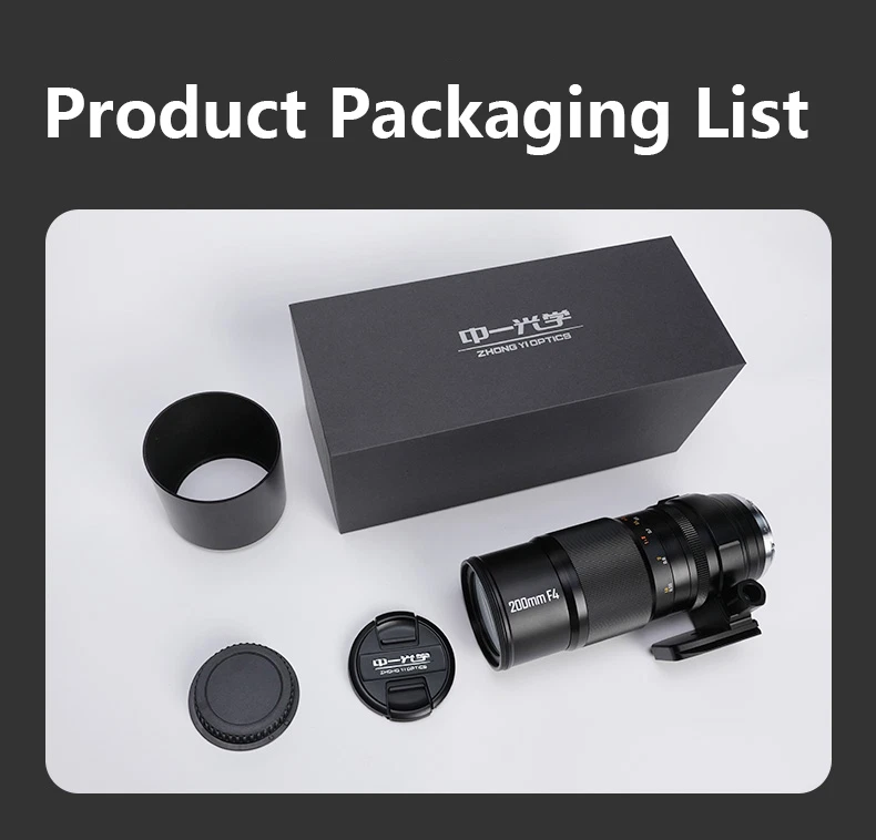 Zhongyi 200mm F4.0 Full Frame APO Macro Lens for E/EF/RF/Z/F/X/GFX/XCD/L mount - Image 2 of 4