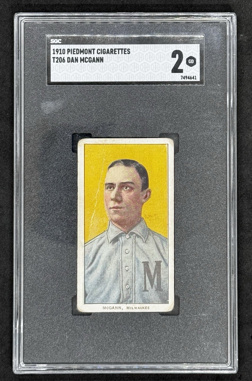 1909-11 T206 DAN McGANN PIEDMONT 350 SGC 2 GD