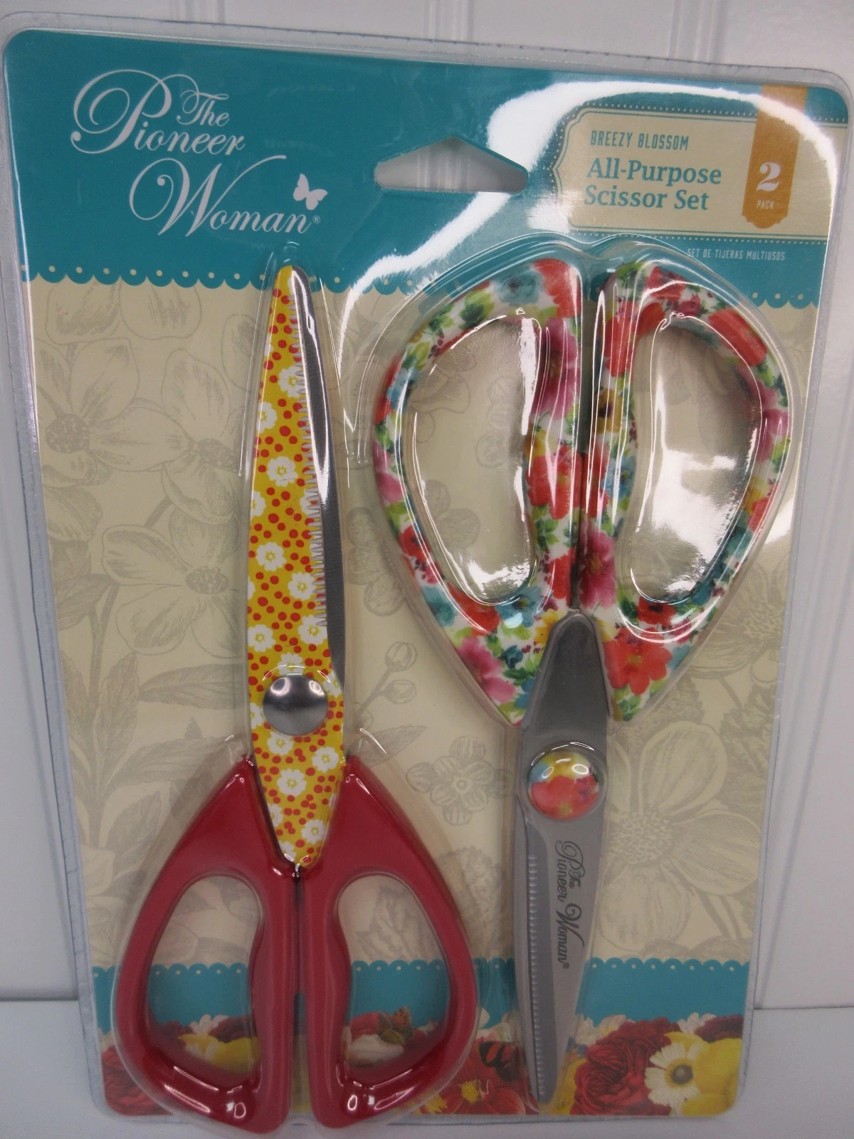 Pioneer Woman Breezy Blossom Scissors All Purpose Shears Stainless Steel Floral