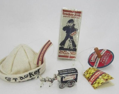 Cracker Jack Sailor Cap, Top, Box and Horse Cart 2002 Recot - Midwest Lot 2002