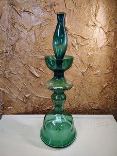 Blenko 5929S Chessman Decanter w/ Stopper Sea Green Wayne Husted 1959 Art Glass