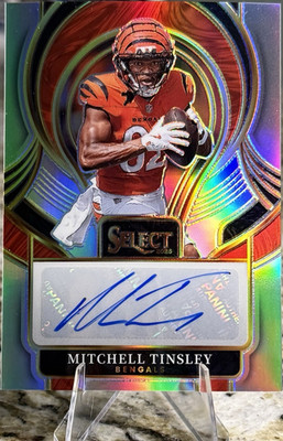 2025 Panini Select Mitchell Tinsley Prizm Autograph #SIP-MTY Bengals