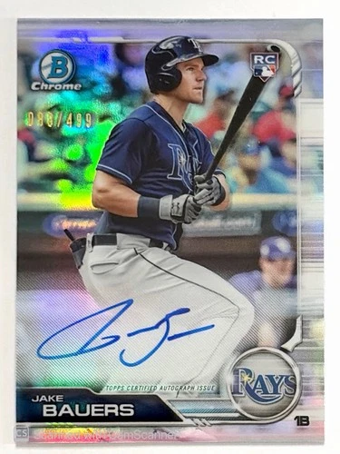 2019 Bowman Chrome Rookie Refractor /499 Jake Bauers #CRA-JB Auto RC