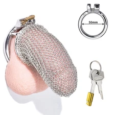 FRRK Stainless Steel  Chastity Device Hauberk Cage For Men With Metal Locking