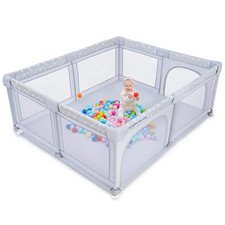 ANGELBLISS BABY PLAYPEN WITH STAR PRINT 50"X50" - GRAY - Scratch  Dent