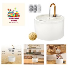 Stylish Automatic Ceramic Cat Water Fountain - 71oz with Double Filtration