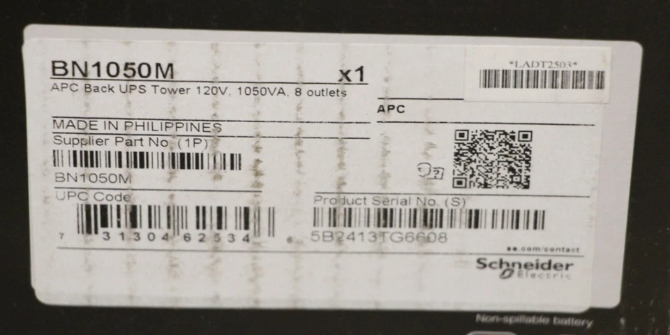 NEW APC - Back-UPS Pro 1050VA Retail, 1050VA, 600W, 8 outlets - Black BN1050M - Image 2 of 2