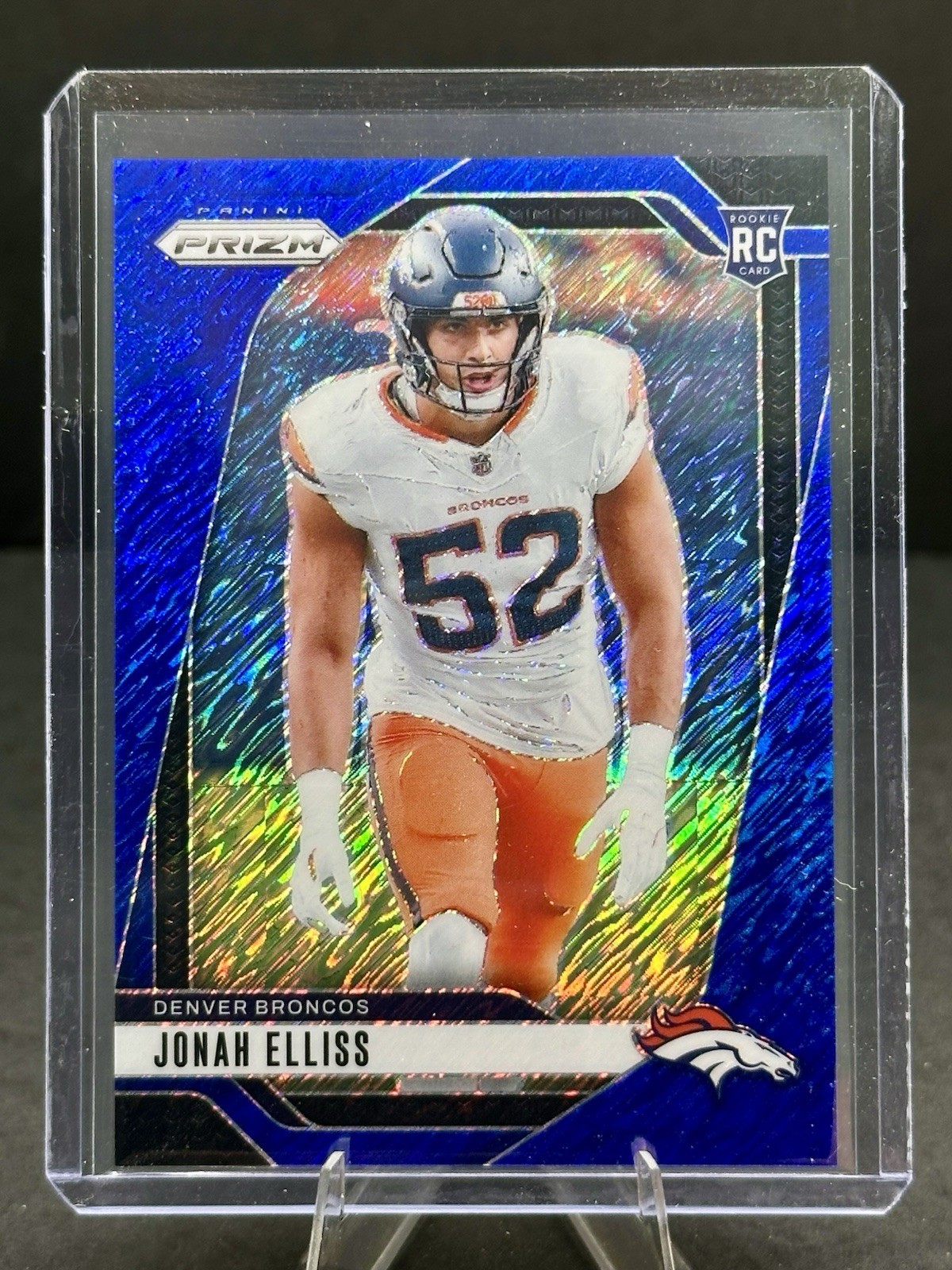 2024 Prizm Jonah Elliss #356 Blue Shimmer /25 RC Broncos *Rookie*