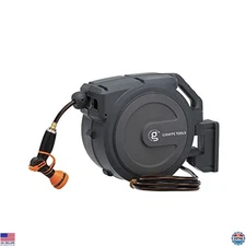 Heavy Duty 78ft Retractable Garden Hose Reel, Wall Mounted, 180° Swivel