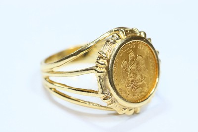 1945 Dos Pesos Gold Coin Ring | eBay